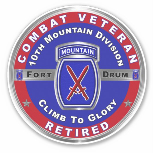 Afdeling 10e Berg, in ruste Sticker (Voorkant)