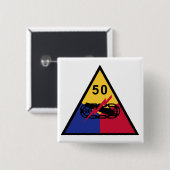 Afdeling Armored Vierkante Button 5,1 Cm (Voorkant /achterkant)