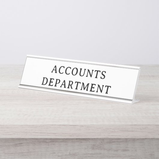 AFDELING BOEKHOUDING | Professioneel Modern Bureau Naambordje (Voorkant)