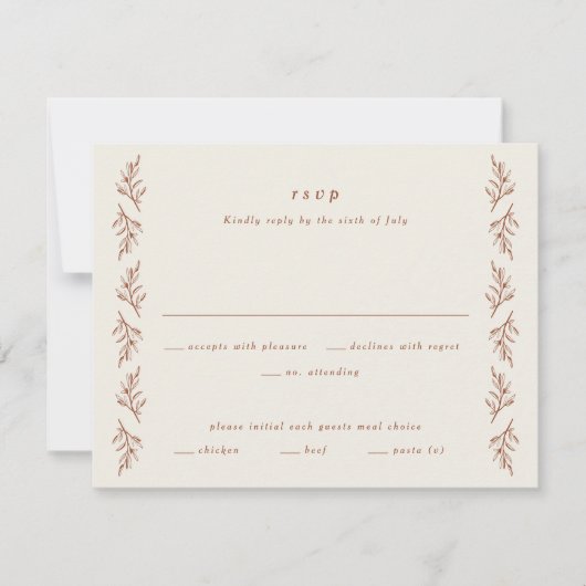  afdeling Boho Wedding RSVP Kaartje (Voorkant)