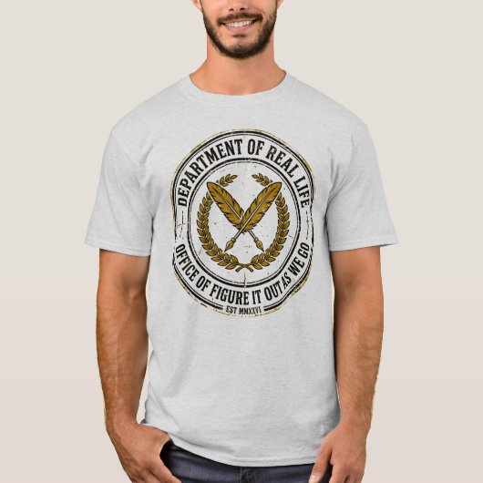 Afdeling Echt Leven Grappige Vintage Badge T-shirt (Voorkant)