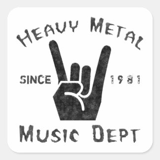 Afdeling Heavy Metal Music Vierkante Sticker