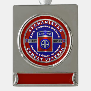 Afdeling Luchtvaart Afghanistan Veteraan Verzilverd Banner Ornament