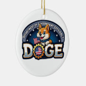 Afdeling Overheids Efficiëntie Doge Dog Keramisch Ornament (Rechts)