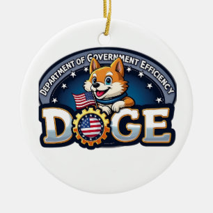 Afdeling Overheids Efficiëntie Doge Dog Keramisch Ornament