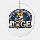Afdeling Overheids Efficiëntie Doge Dog Keramisch Ornament (Links)