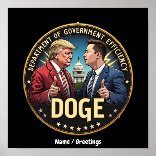 Afdeling Overheids Efficiëntie TrumpElon Force Poster (Voorkant)