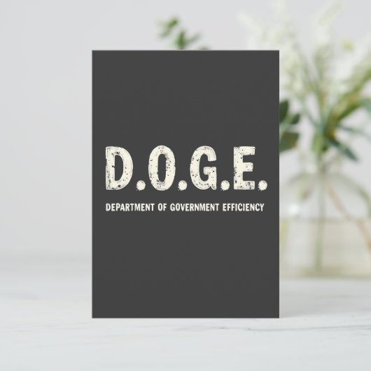 Afdeling Overheidsrendement Doge Hond   Bedankkaart (Staand voorkant)