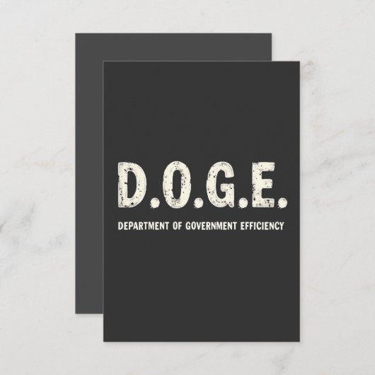 Afdeling Overheidsrendement Doge Hond   Bedankkaart (Voorkant / Achterkant)