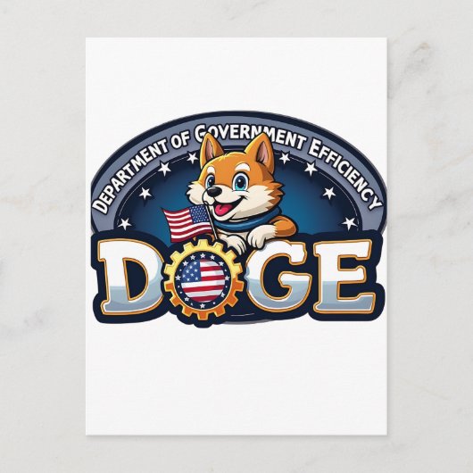 Afdeling Overheidsrendement Doge Hond Briefkaart (Voorkant)