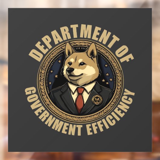 Afdeling Overheidsrendement Doge Hond Raamsticker (Vel 2)