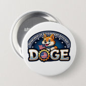 Afdeling Overheidsrendement Doge Hond   Ronde Button 7,6 Cm (Voorkant /achterkant)