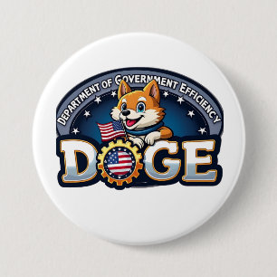 Afdeling Overheidsrendement Doge Hond Ronde Button 7,6 Cm