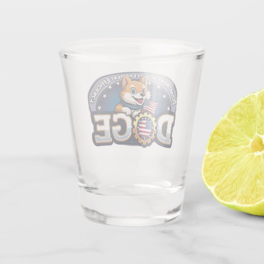 Afdeling Overheidsrendement Doge Hond   Shot Glas (Achterkant)