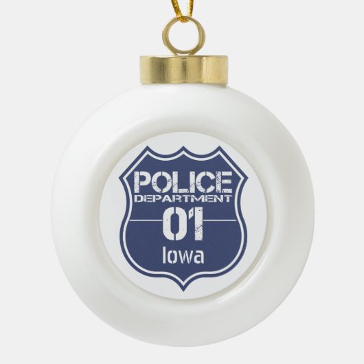 Afdeling politie van Iowa Shield 01 Keramische Bal Ornament (Voorkant)
