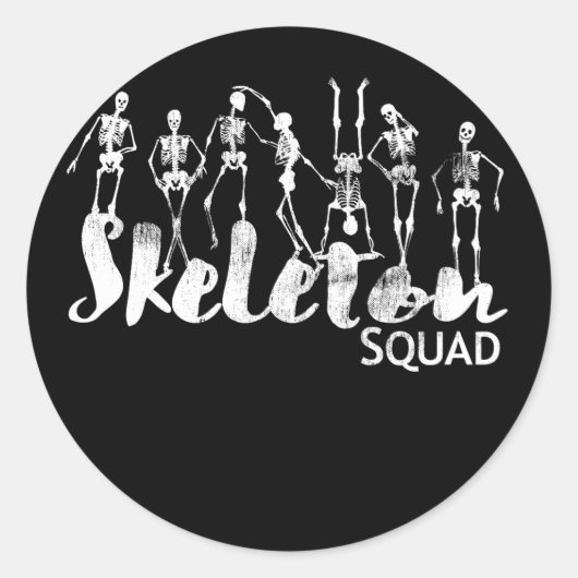 afdeling radiologie van het skeletonsquad ronde sticker (Voorkant)