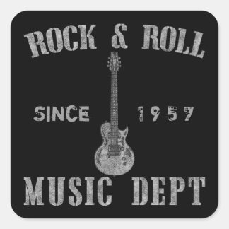 afdeling rock-'n-rollmuziek vierkante sticker