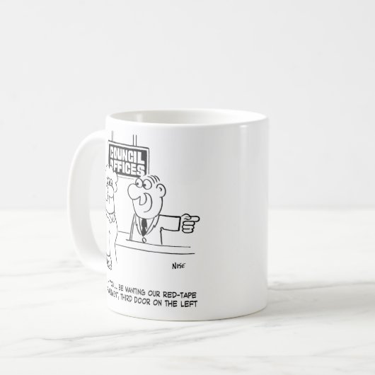 Afdeling Rode tape van de lokale raad Koffiemok (Voorkant links)