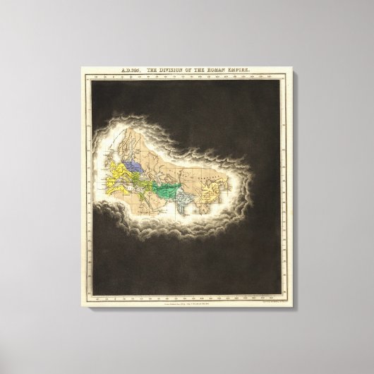 Afdeling van het Romeinse Rijk 395 AD Canvas Afdruk (Voorkant)