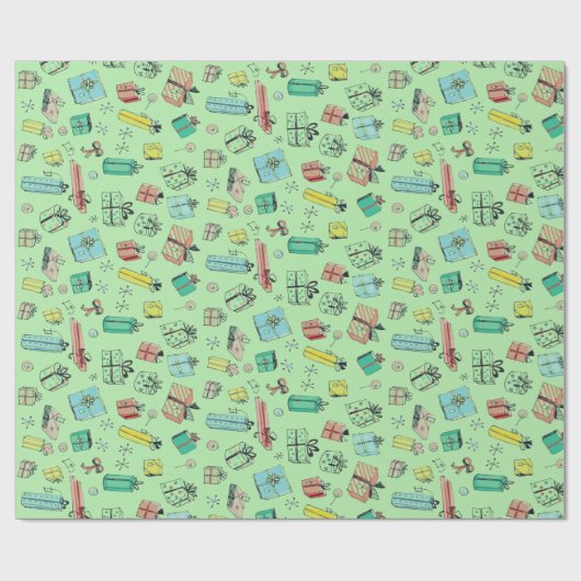  afdeling Winkelcadeaus retro Mint Green Cadeaupapier (Vlak)