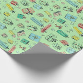 afdeling Winkelcadeaus retro Mint Green Cadeaupapier (Hoek)