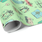  afdeling Winkelcadeaus retro Mint Green Cadeaupapier (Rol Hoek)