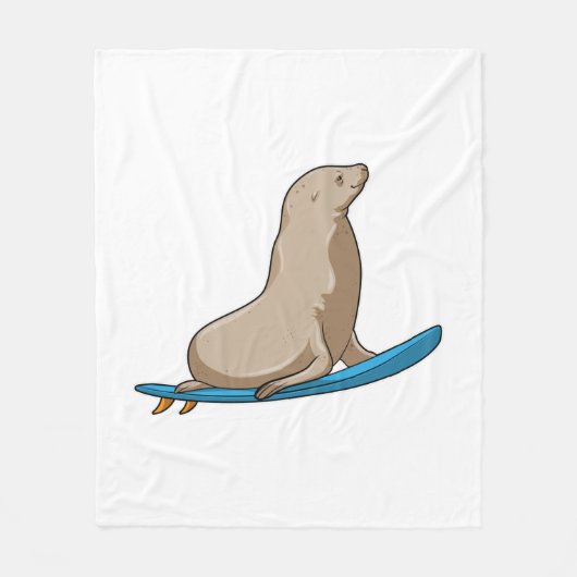 Afdichting als Surfer met Surfboard Fleece Deken (Voorkant)