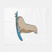 Afdichting als Surfer met Surfboard Fleece Deken (Voorkant (Horizontaal))