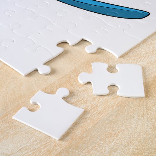 Afdichting als Surfer met Surfboard Legpuzzel (Zijkant)