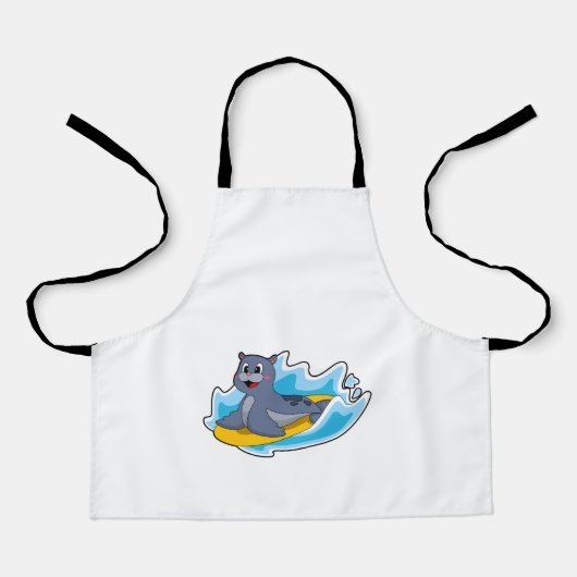 Afdichting als Surfer met Surfboard Schort (Voorkant)