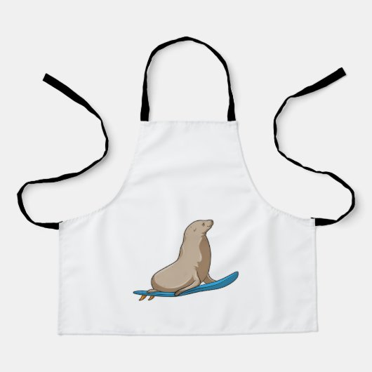 Afdichting als Surfer met Surfboard Schort (Voorkant)