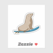 Afdichting als Surfer met Surfboard Sticker (Vel)