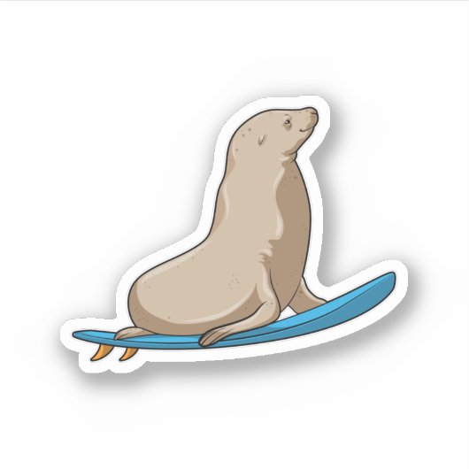 Afdichting als Surfer met Surfboard Sticker (Voorkant)