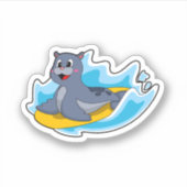 Afdichting als Surfer met Surfboard Sticker (Voorkant)