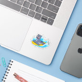 Afdichting als Surfer met Surfboard Sticker (Laptop met iPhone)