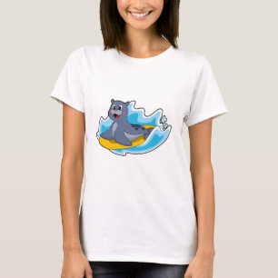 Afdichting als Surfer met Surfboard T-shirt