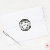 Afdichting monogram damast envelop ronde sticker (Envelop)