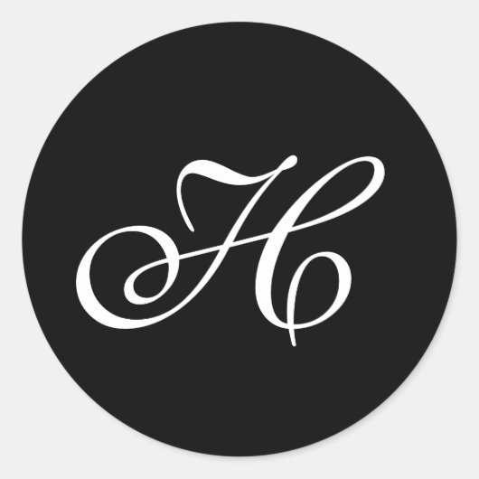 Afdichting monogram envelop ronde sticker (Voorkant)