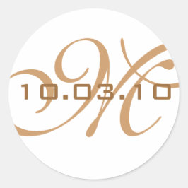 Afdichting monogram envelop ronde sticker