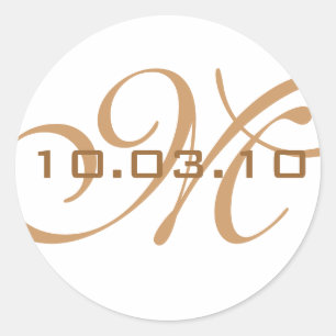 Afdichting monogram envelop ronde sticker