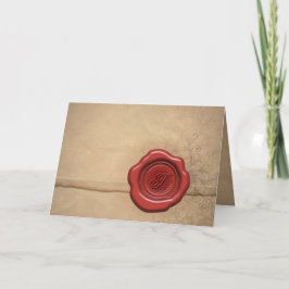 Afdichting wax monogram kaart: Letter T Notitiekaartje