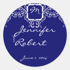 Afdichting witte Romance monogram envelop Ronde Sticker