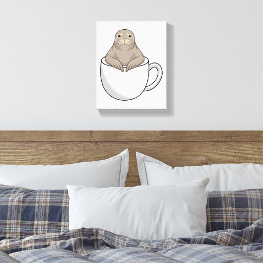 Afdichtingen met koffiebeker canvas afdruk (Insitu (Slaapkamer))