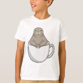 Afdichtingen met koffiebeker t-shirt (Voorkant)