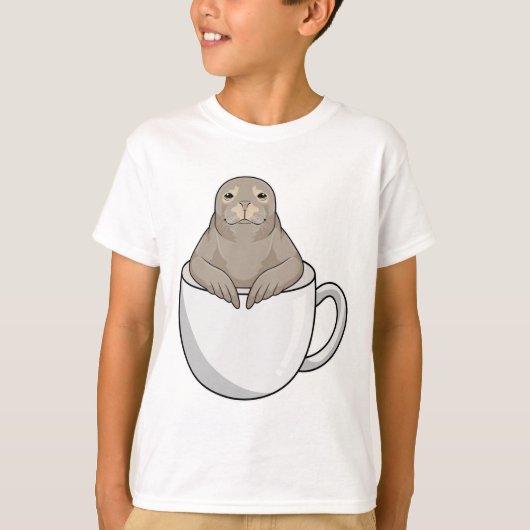 Afdichtingen met koffiebeker t-shirt (Voorkant)
