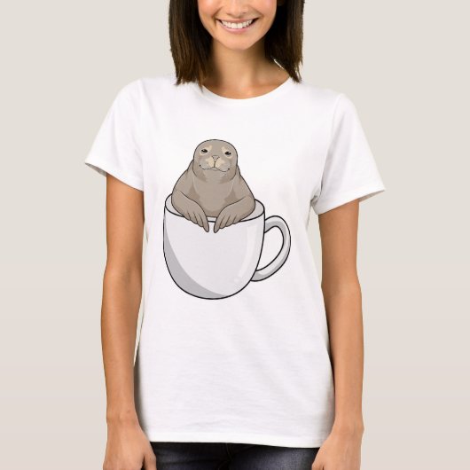 Afdichtingen met koffiebeker t-shirt (Voorkant)