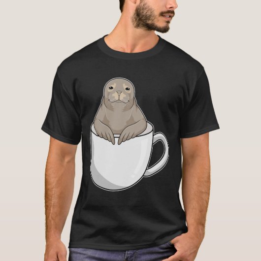 Afdichtingen met koffiebeker t-shirt (Voorkant)