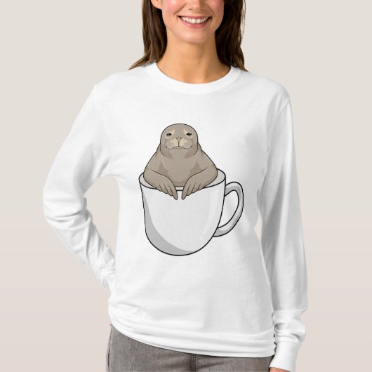 Afdichtingen met koffiebeker t-shirt (Voorkant)