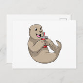 Afdichtingen met Mok met stro Briefkaart (Voorkant / Achterkant)