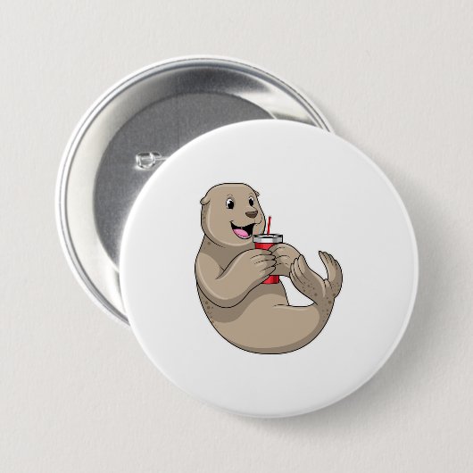 Afdichtingen met Mok met stro Ronde Button 7,6 Cm (Voorkant /achterkant)